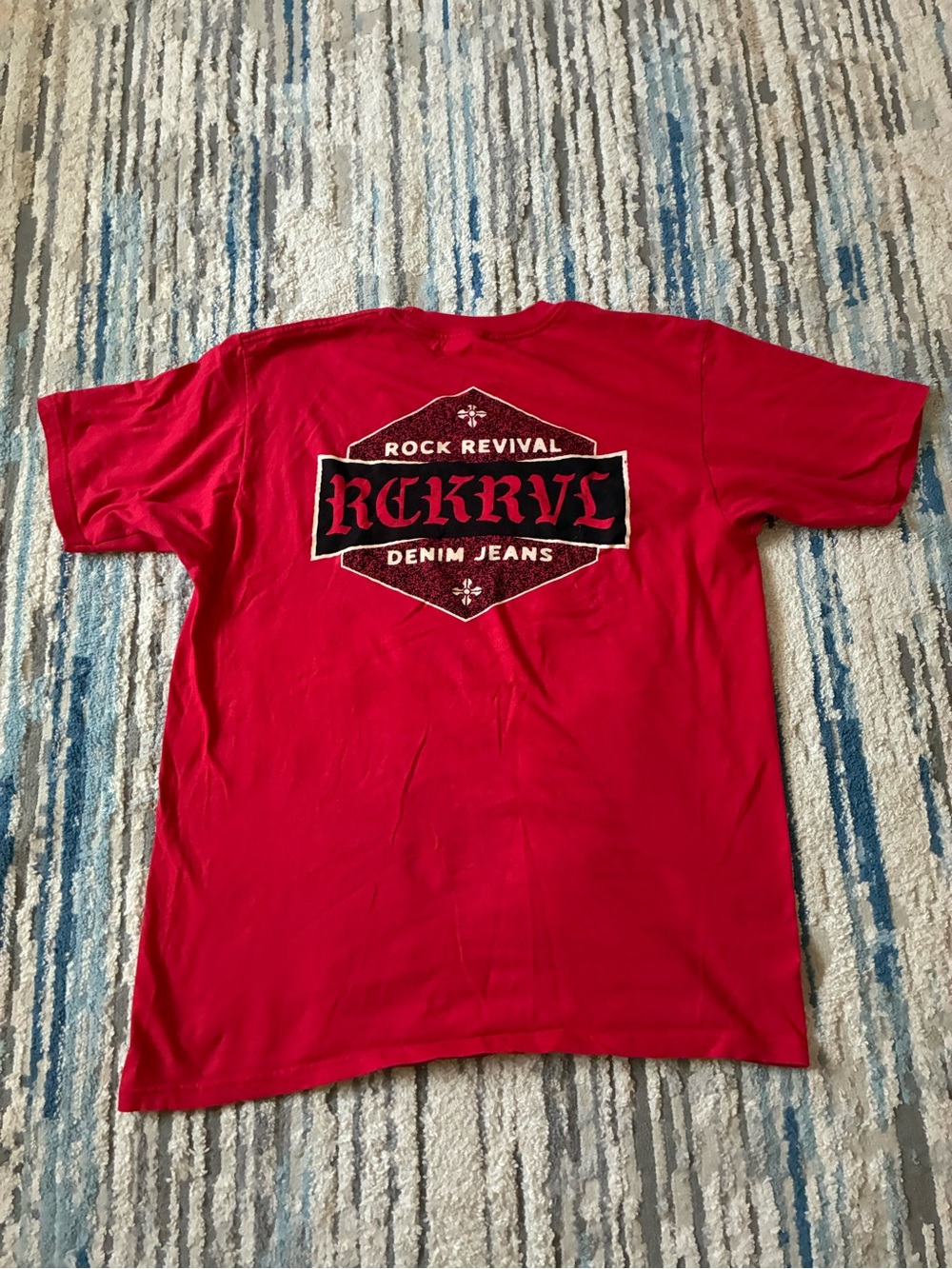Rock Revival Shirt Mens Large Red Graphic Crew Neck Neck Short Sleeve Tee